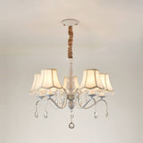 Elegant Modern Cone Iron Crystal Fabric Chandelier – 5/6/8-Light Options