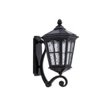 European-Style Solar Outdoor Lantern – Aluminum & Glass, Waterproof 1-Light Wall Sconce Lamp