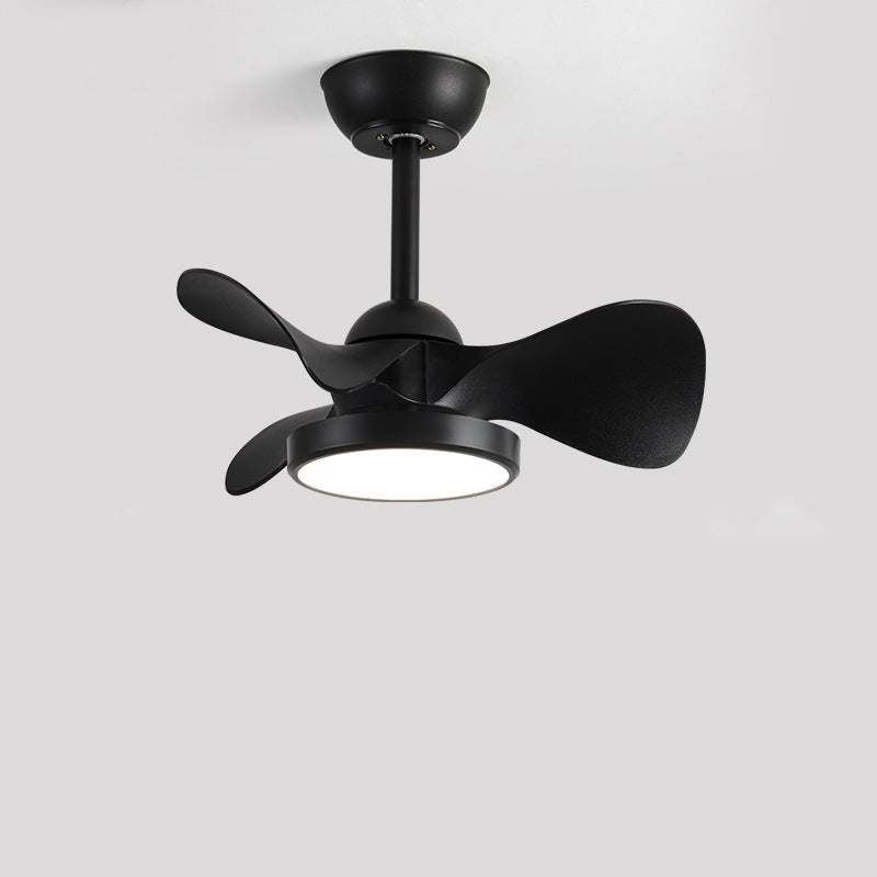 Chic Contemporary Retro Round Acrylic LED Ceiling Fan Light with Downrods for Bedroom