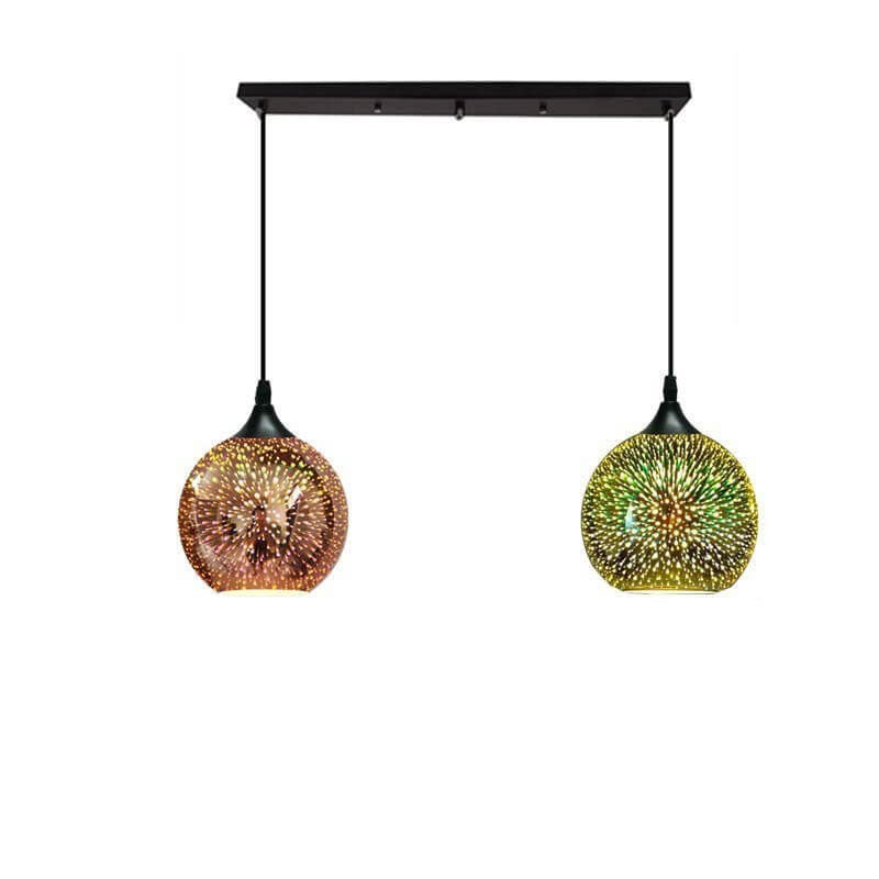 Modern Creative 3D Colorful Fireworks Glass Dome Island Light Chandelier - 2/3-Light