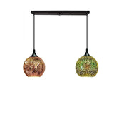 Modern Creative 3D Colorful Fireworks Glass Dome Island Light Chandelier - 2/3-Light