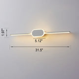 Sleek Modern Minimalist Long-Strip Oval-Base Vanity LED Wall Sconce Lamp