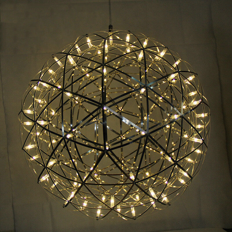 Sleek Modern Globe 12-Light LED Firework Pendant Light