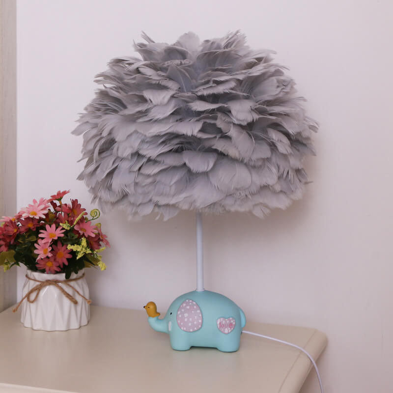 Modern Creative Unicorn Feather Kids Table Lamp – 1-Light