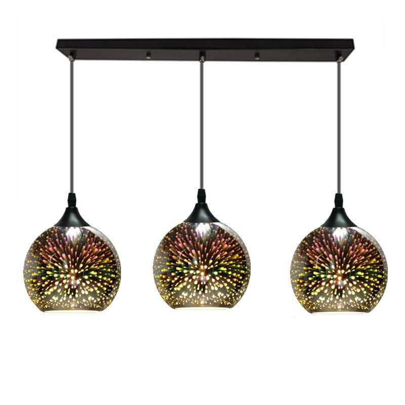 Modern Creative 3D Colorful Fireworks Glass Dome Island Light Chandelier - 2/3-Light