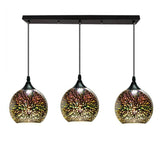 Modern Creative 3D Colorful Fireworks Glass Dome Island Light Chandelier - 2/3-Light