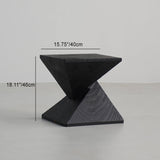 Traditional Japanese Wabi-Sabi Wood End Table with Geometric Design - Living Room Accent