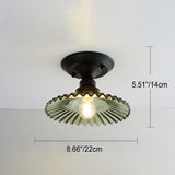 Chic Nordic Vintage Glass Floral Round Geometry 1-Light Semi-Flush Mount Ceiling Light