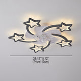 Scandinavian Modern Star Line LED Flush-Mount Ceiling Fan Light with Iron & Acrylic Finish