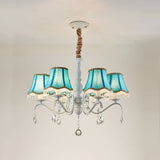 Elegant Modern Cone Iron Crystal Fabric Chandelier – 5/6/8-Light Options