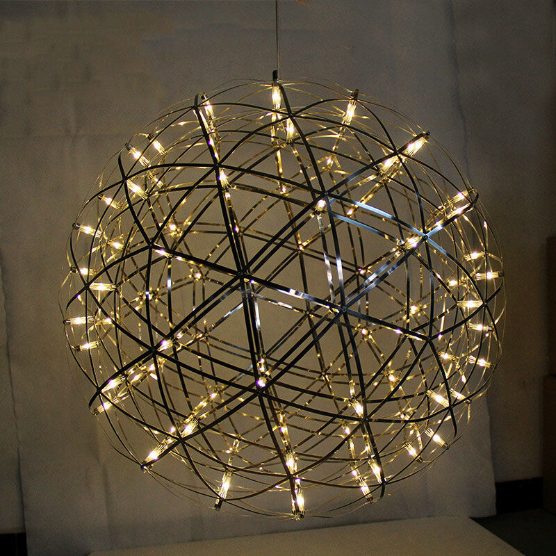 Sleek Modern Globe 12-Light LED Firework Pendant Light