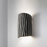 Nordic-Inspired Resin-Striped Half-Cylinder 2-Light Wall Sconce Lamp