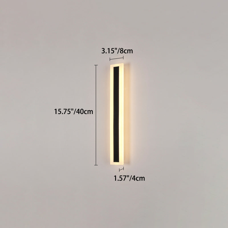 Modern Minimalist Long Rectangular LED Wall Sconce in Aluminum and Acrylic – Outdoor Garden Lighting