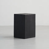 Traditional Japanese Wabi-Sabi Wood End Table with Geometric Design - Living Room Accent