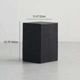 Traditional Japanese Wabi-Sabi Wood End Table with Geometric Design - Living Room Accent