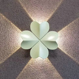 Nordic Contemporary Waterproof Aluminum LED Wall Sconce — Multishape Four-Leaf Clover Elliptical Design for Outdoor Patio