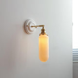 Vintage Japanese Ceramic & Brass 1-Light Wall Sconce Lamp