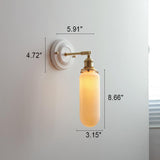 Vintage Japanese Ceramic & Brass 1-Light Wall Sconce Lamp