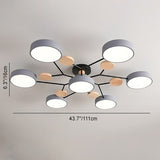 Contemporary Scandinavian LED Ceiling Light with Round Molecule Branch Design, Semi-Flush Mount for Living Room