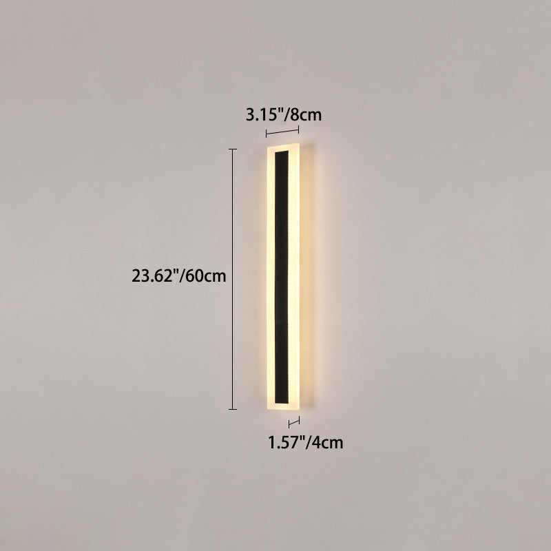 Modern Minimalist Long Rectangular LED Wall Sconce in Aluminum and Acrylic – Outdoor Garden Lighting