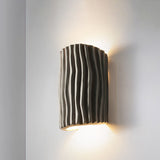 Nordic-Inspired Resin-Striped Half-Cylinder 2-Light Wall Sconce Lamp