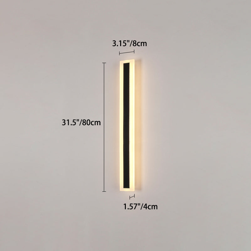 Modern Minimalist Long Rectangular LED Wall Sconce in Aluminum and Acrylic – Outdoor Garden Lighting