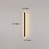Modern Minimalist Long Rectangular LED Wall Sconce in Aluminum and Acrylic – Outdoor Garden Lighting