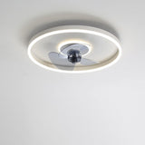 Nordic Minimalist Round Hidden-LED Flush-Mount Ceiling Fan Light
