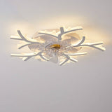 Scandinavian Modern Star Line LED Flush-Mount Ceiling Fan Light with Iron & Acrylic Finish
