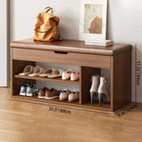 Modern Minimalist 3-Tier Shoe Storage Rack — Rectangular Design, Fabric & PU Leather Upholstery with Wood Frame for Entryways