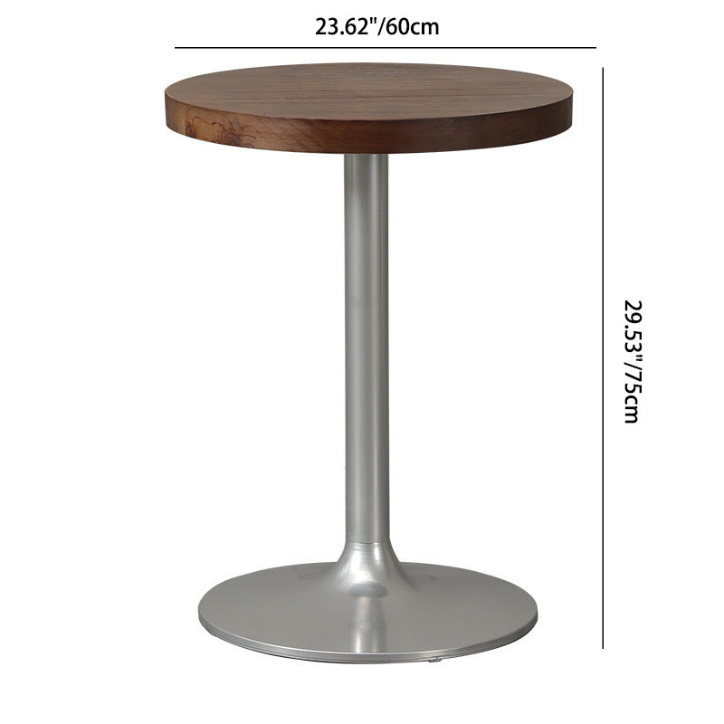 Contemporary Industrial PU Leather, Wood & Iron Dining Chair & Table Set with Square X-Back for Dining Room