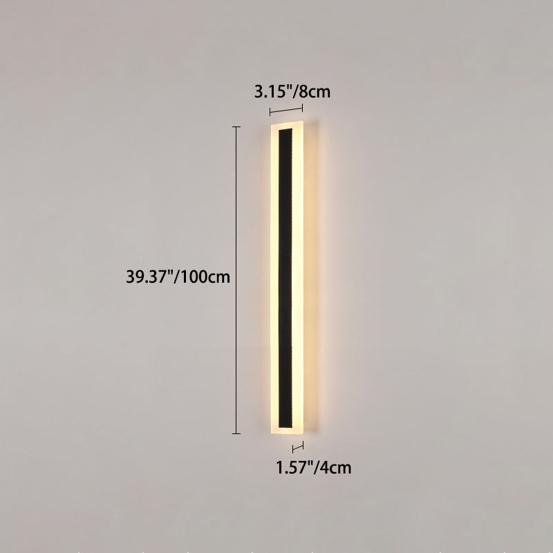 Modern Minimalist Long Rectangular LED Wall Sconce in Aluminum and Acrylic – Outdoor Garden Lighting