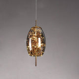 Sleek Contemporary Scandinavian Glass Cylinder Oval 1-Light Pendant for Bedroom
