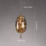 Sleek Contemporary Scandinavian Glass Cylinder Oval 1-Light Pendant for Bedroom