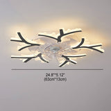 Scandinavian Modern Star Line LED Flush-Mount Ceiling Fan Light with Iron & Acrylic Finish