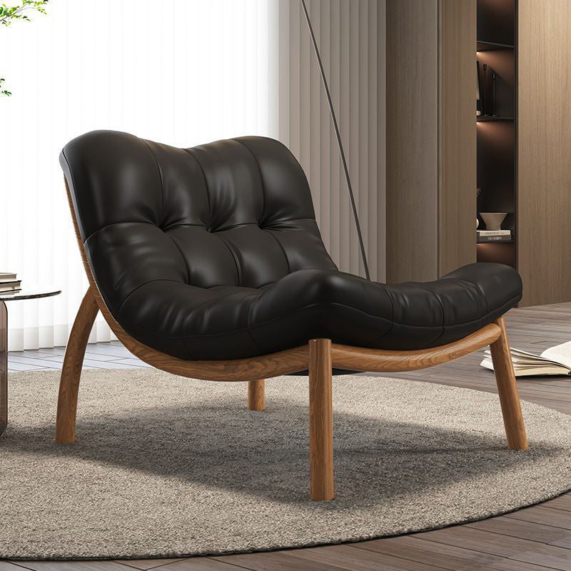 Chic Contemporary Scandinavian Rectangular Sofa - Upholstered in Faux Nappa Leather with a Carbon Steel Frame for Modern Living Rooms