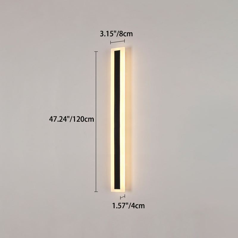 Modern Minimalist Long Rectangular LED Wall Sconce in Aluminum and Acrylic – Outdoor Garden Lighting