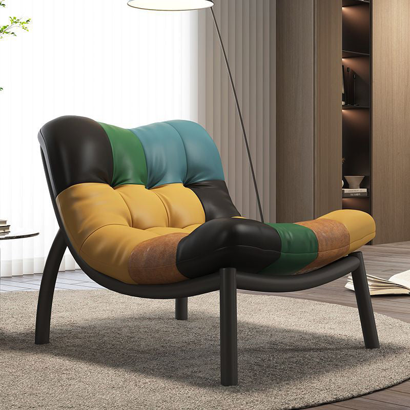 Chic Contemporary Scandinavian Rectangular Sofa - Upholstered in Faux Nappa Leather with a Carbon Steel Frame for Modern Living Rooms