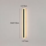 Modern Minimalist Long Rectangular LED Wall Sconce in Aluminum and Acrylic – Outdoor Garden Lighting