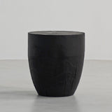 Traditional Japanese Wabi-Sabi Wood End Table with Geometric Design - Living Room Accent