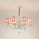 Elegant Modern Cone Iron Crystal Fabric Chandelier – 5/6/8-Light Options