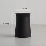Traditional Japanese Wabi-Sabi Wood End Table with Geometric Design - Living Room Accent