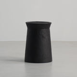 Traditional Japanese Wabi-Sabi Wood End Table with Geometric Design - Living Room Accent