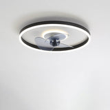 Nordic Minimalist Round Hidden-LED Flush-Mount Ceiling Fan Light