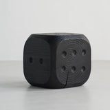 Traditional Japanese Wabi-Sabi Wood End Table with Geometric Design - Living Room Accent