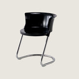 Modern Minimalist Curved PC Iron Dining Chair Backrest Armless For Dining Room