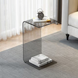 Sleek Modern Minimalist Rectangular Acrylic Side Table for Living Room