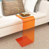 Sleek Modern Minimalist Rectangular Acrylic Side Table for Living Room