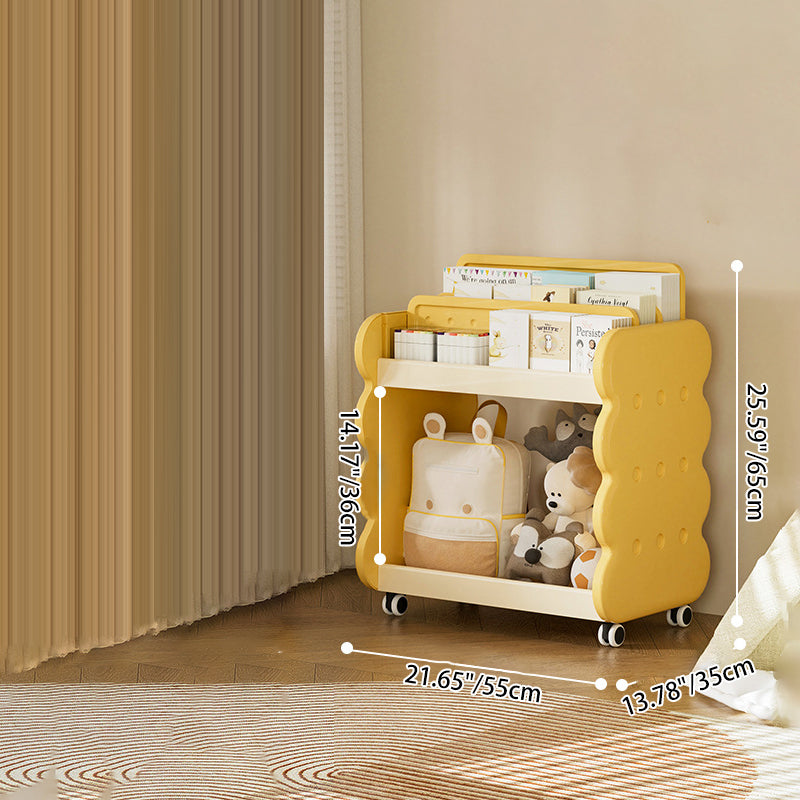 Contemporary Creative 2-Tier Square Cheese Kids' Plastic Bookshelf for Bedroom