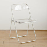 Modern Minimalist Rectangular PVC Iron Dining Chair Backrest Armless For Dining Room